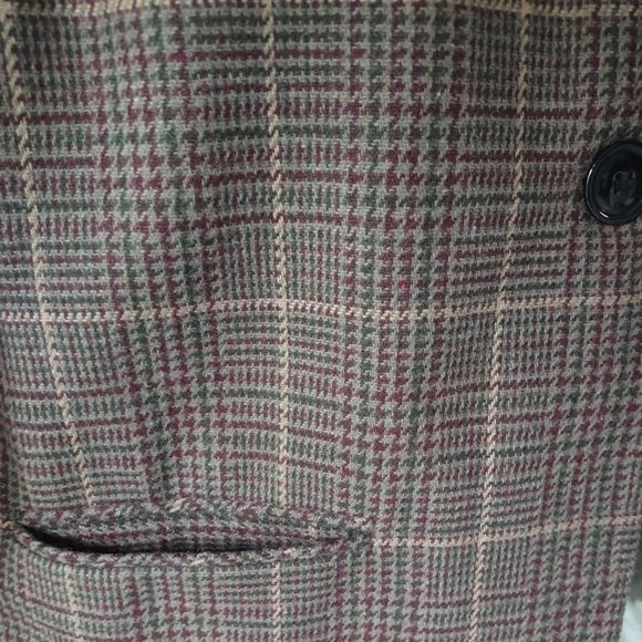 Sag Harbor Plaid Wool Petite Blazer Size 10P - Picture 6 of 13